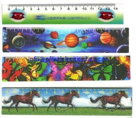 China PLASTIC LENTICULAR high quality custom 3D Stationery lenticular ruler with 3d flip LOGO printing for promotion supplier