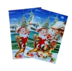 PLASTIC LENTICULAR Santa Claus 3D Lenticular Christmas Sticker pp pet custom 3d plastic lenticular card stickers
